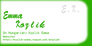 emma kozlik business card